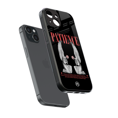 patience back phone cover | glass case for iphone 15
