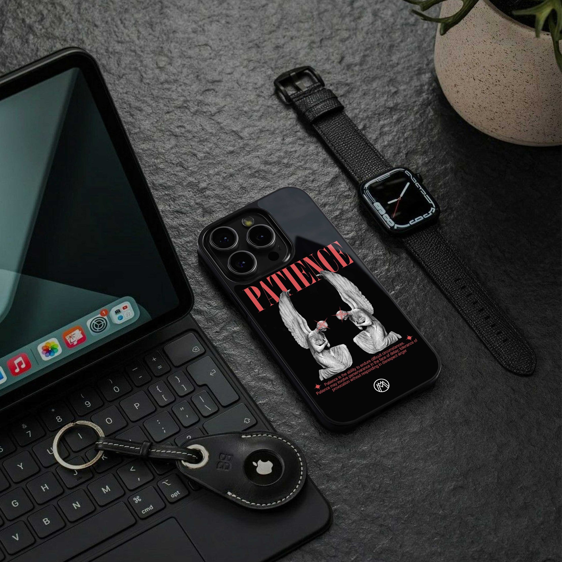 patience back phone cover | glass case for iphone 16e