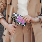 patience checkered back phone cover | glass case for google pixel 9 pro xl