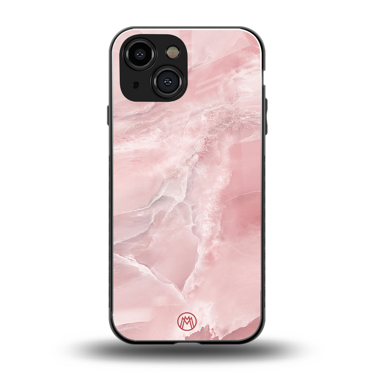 peachy glam back phone cover | glass case for iphone 13 mini