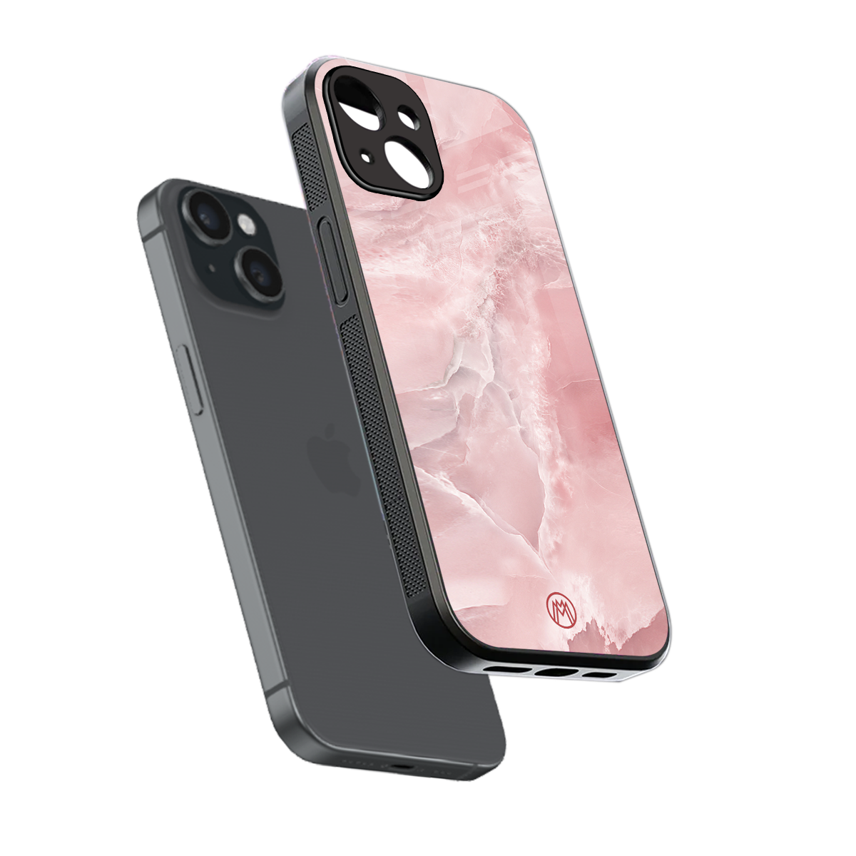 peachy glam back phone cover | glass case for iphone 13 mini