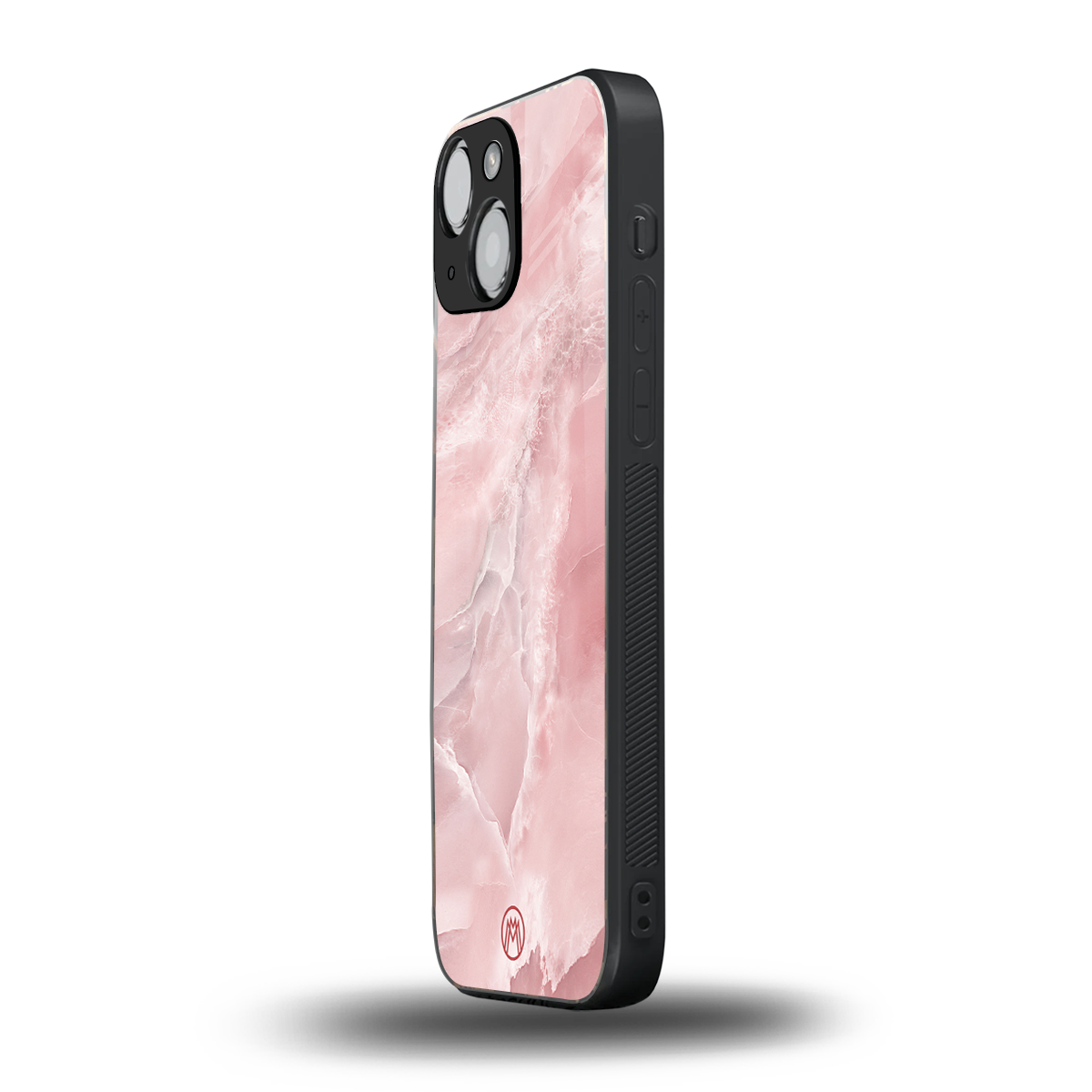 peachy glam back phone cover | glass case for iphone 13 mini
