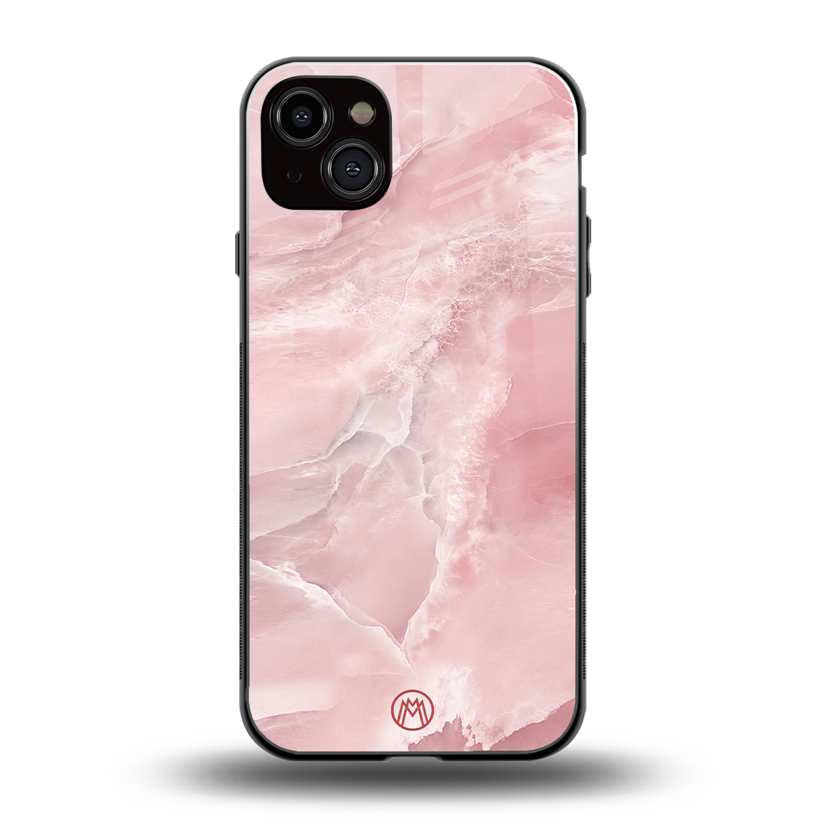 peachy glam back phone cover | glass case for iphone 15 plus