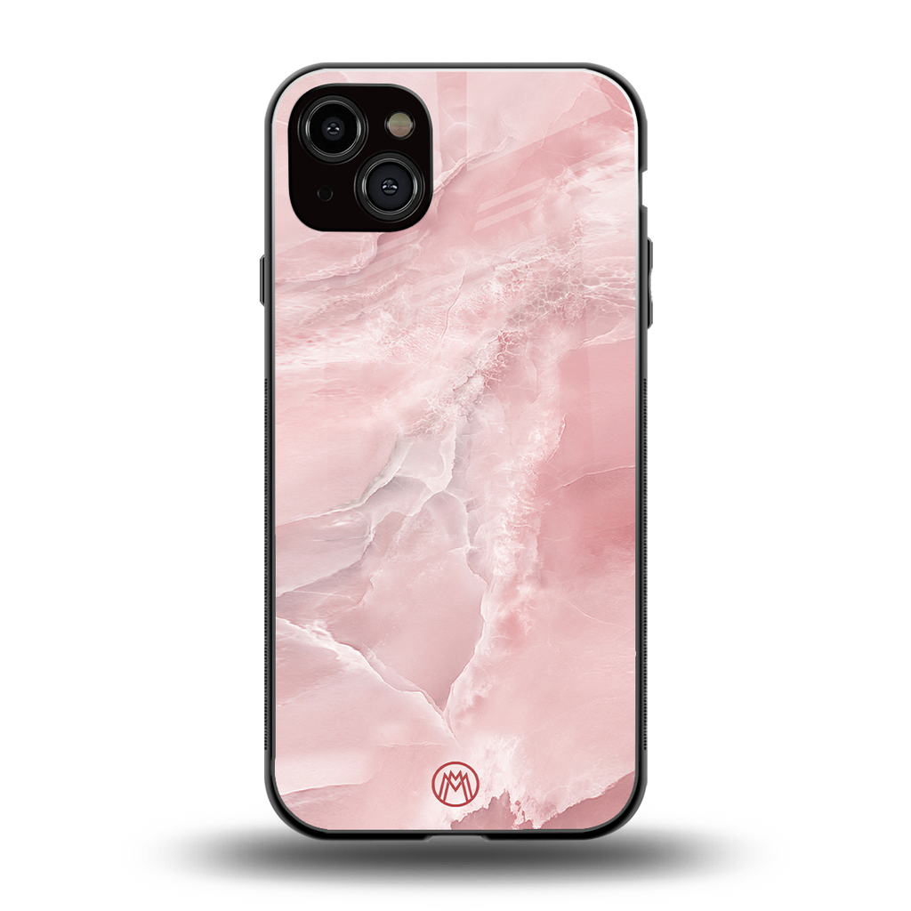 peachy glam back phone cover | glass case for iphone 14 plus