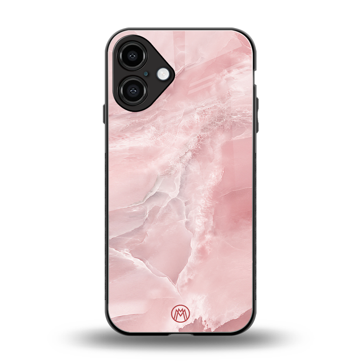 peachy glam back phone cover | glass case for iphone 16 plus