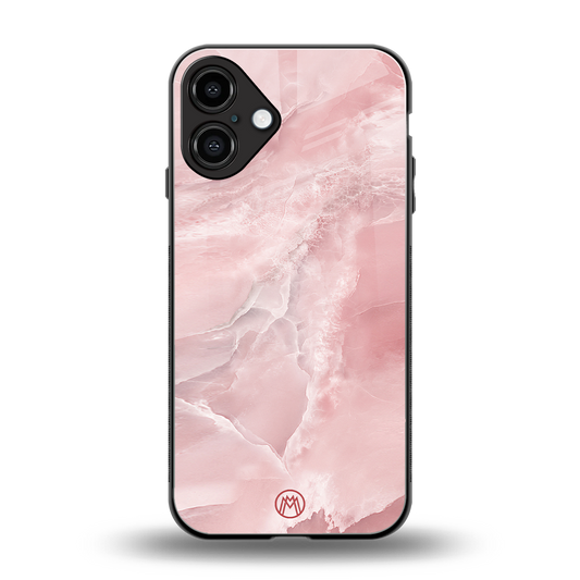 peachy glam back phone cover | glass case for iphone 16 plus