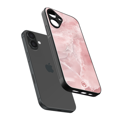 peachy glam back phone cover | glass case for iphone 16 plus