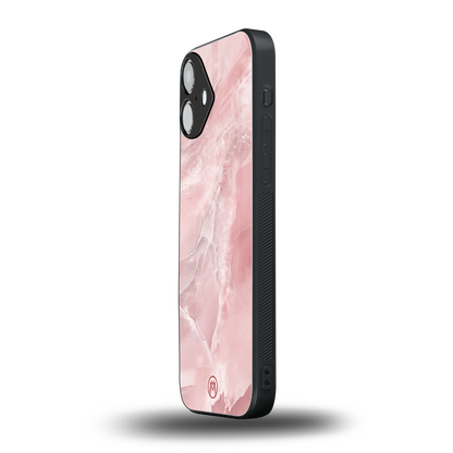 peachy glam back phone cover | glass case for iphone 16 plus