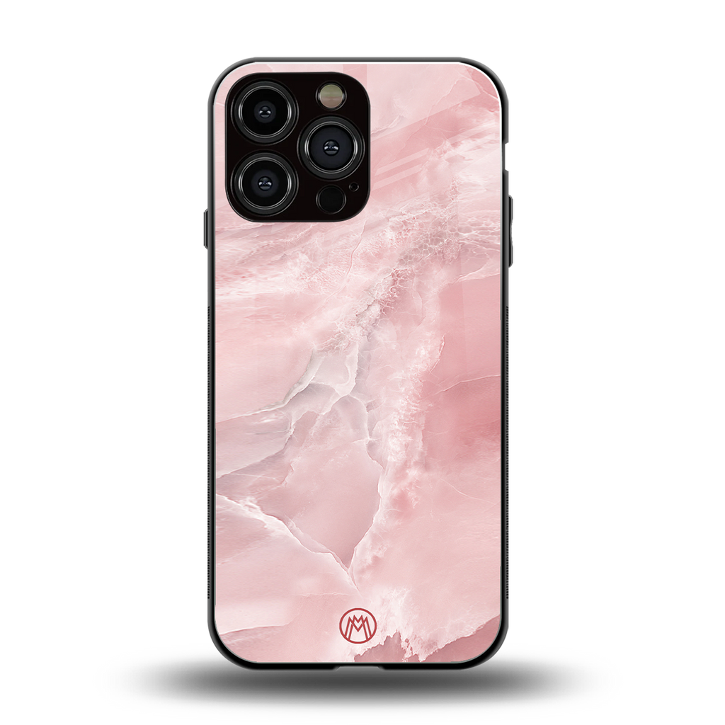 peachy glam back phone cover | glass case for iphone 16 pro max