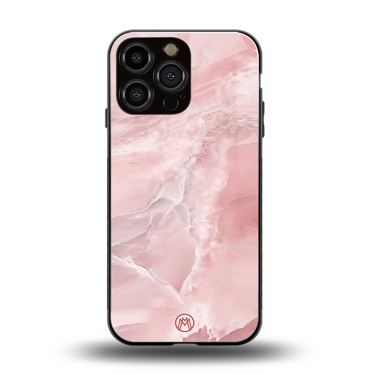 peachy glam back phone cover | glass case for iphone 16 pro max