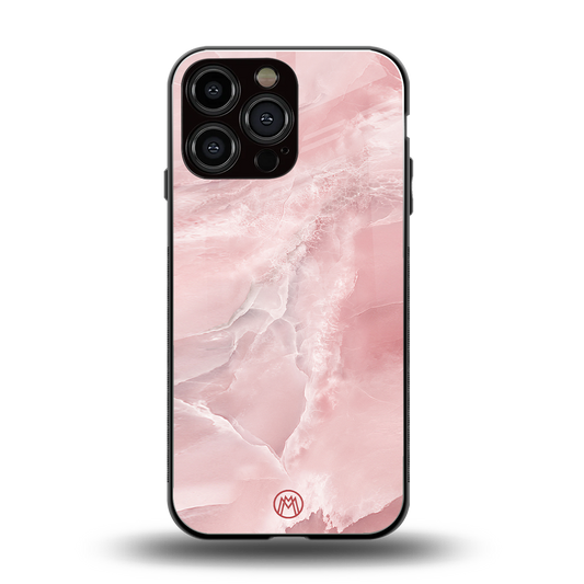 peachy glam back phone cover | glass case for iphone 16 pro max