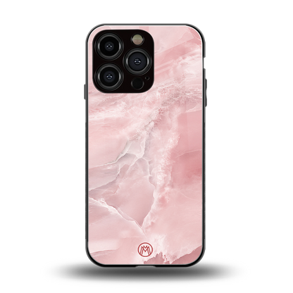 peachy glam back phone cover | glass case for iphone 16 pro