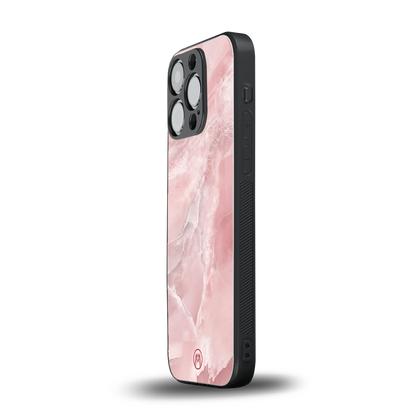 peachy glam back phone cover | glass case for iphone 16 pro