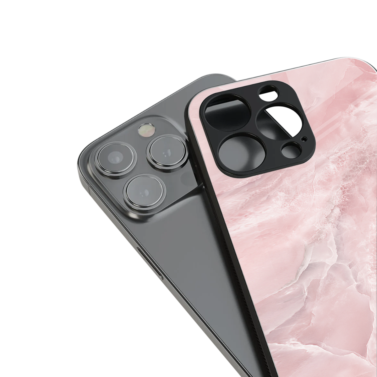 peachy glam back phone cover | glass case for iphone 16 pro max