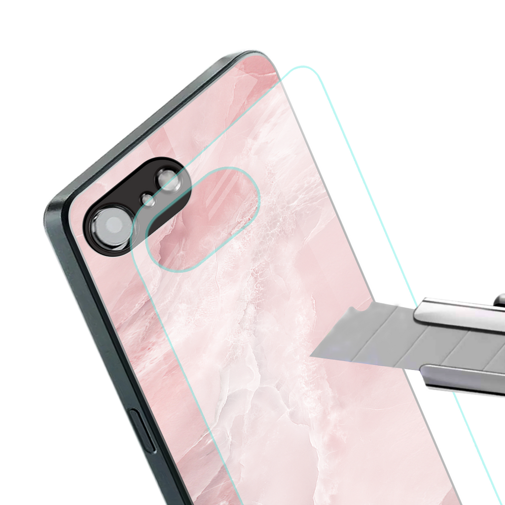 peachy glam back phone cover | glass case for iphone 16e