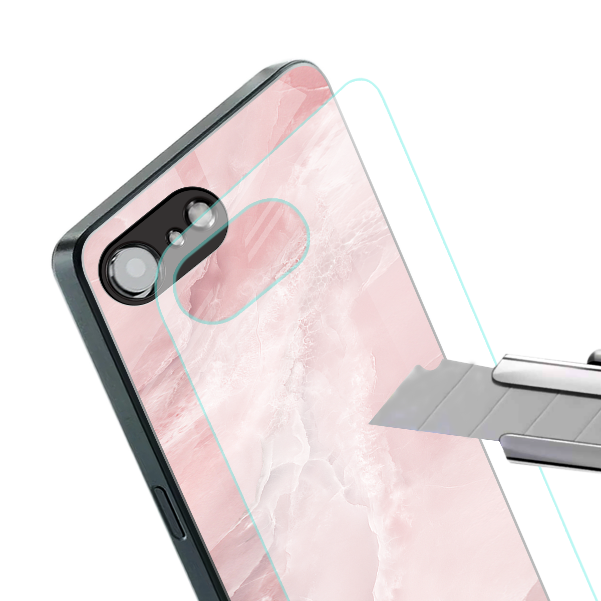 peachy glam back phone cover | glass case for iphone 16e