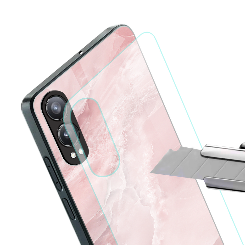 peachy glam back phone cover | glass case for oneplus nord ce 4 lite