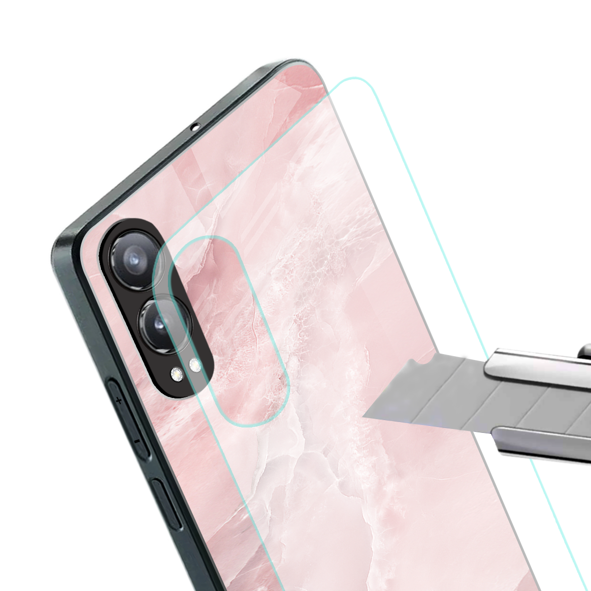 peachy glam back phone cover | glass case for oneplus nord ce 4 lite