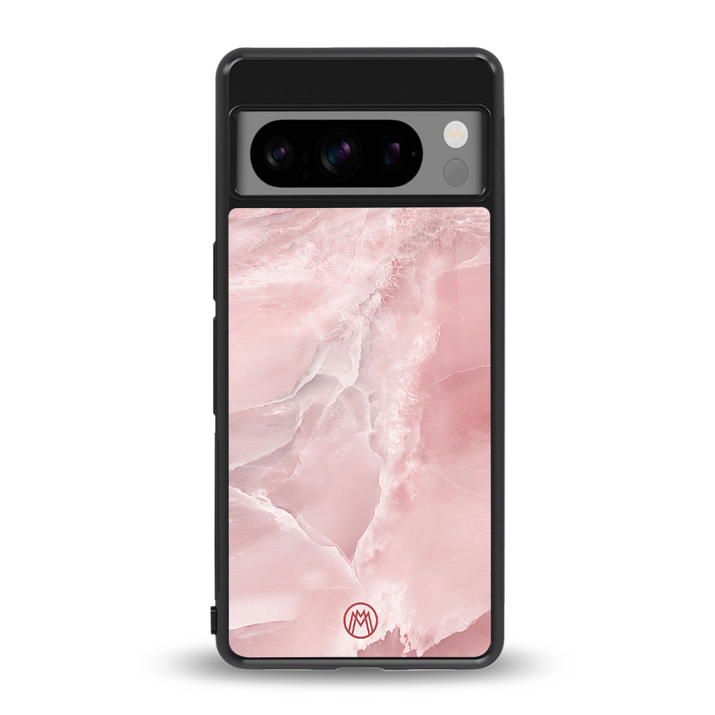 peachy glam back phone cover | glass case for google pixel 8 pro