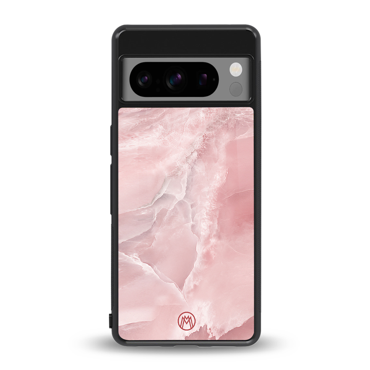 peachy glam back phone cover | glass case for google pixel 8 pro