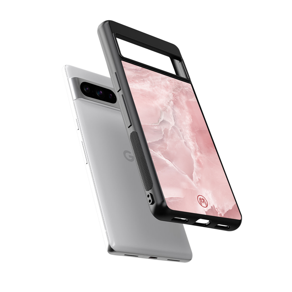 peachy glam back phone cover | glass case for google pixel 8 pro