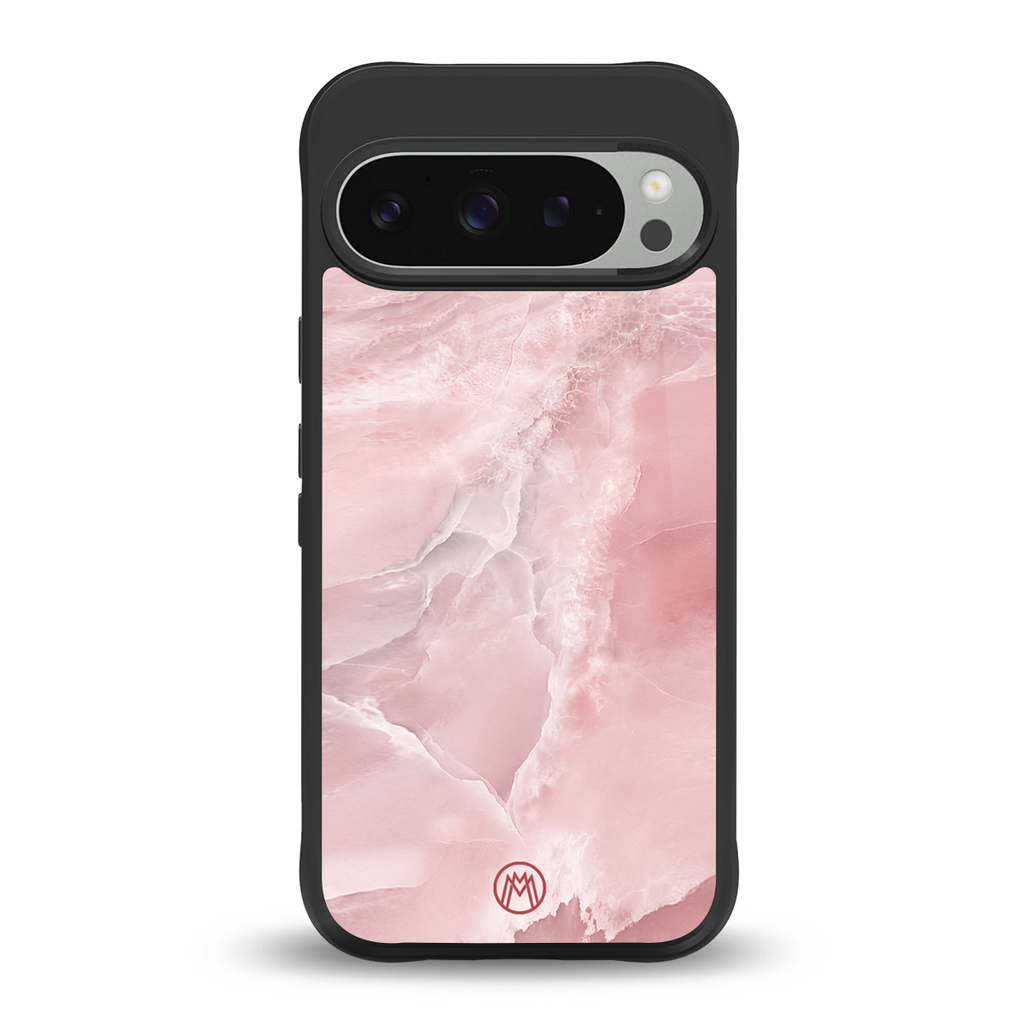 peachy glam back phone cover | glass case for google pixel 9 pro