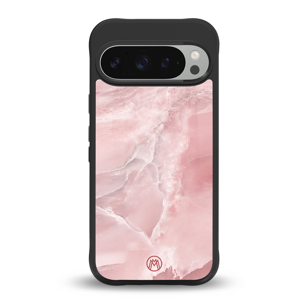 peachy glam back phone cover | glass case for google pixel 9 pro xl