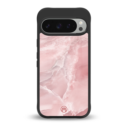 peachy glam back phone cover | glass case for google pixel 9 pro xl