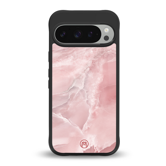 peachy glam back phone cover | glass case for google pixel 9 pro xl