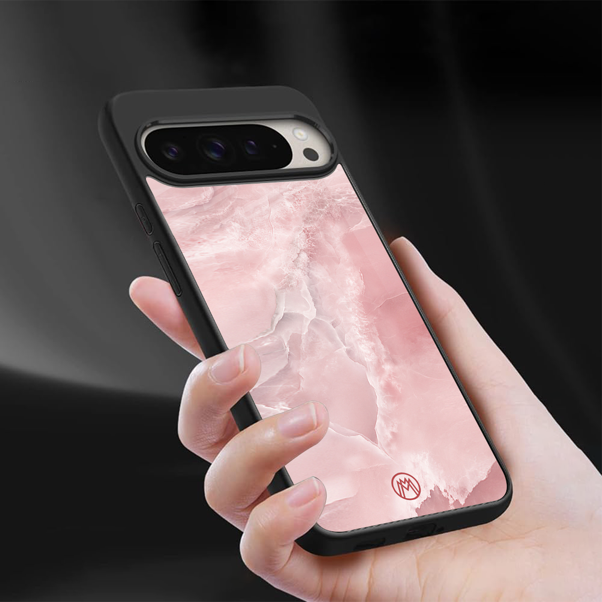 peachy glam back phone cover | glass case for google pixel 9 pro