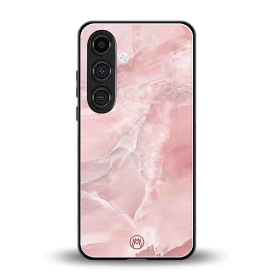 peachy glam back phone cover | glass case for samsung galaxy s24 fe