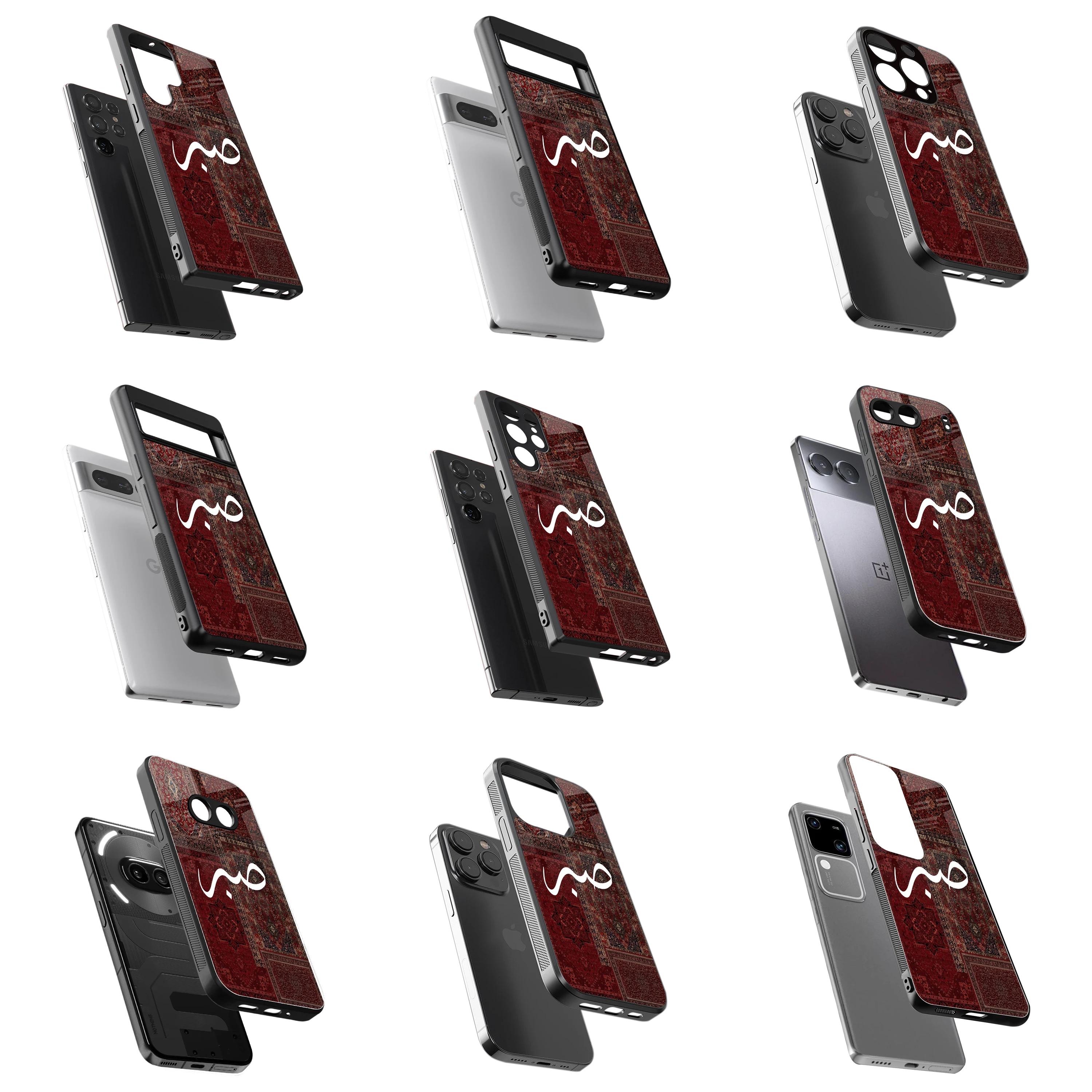 Durable Glass Back Mobile Case for iPhone, Samsung, OnePlus, Google Pixel, Redmi, Vivo, Oppo