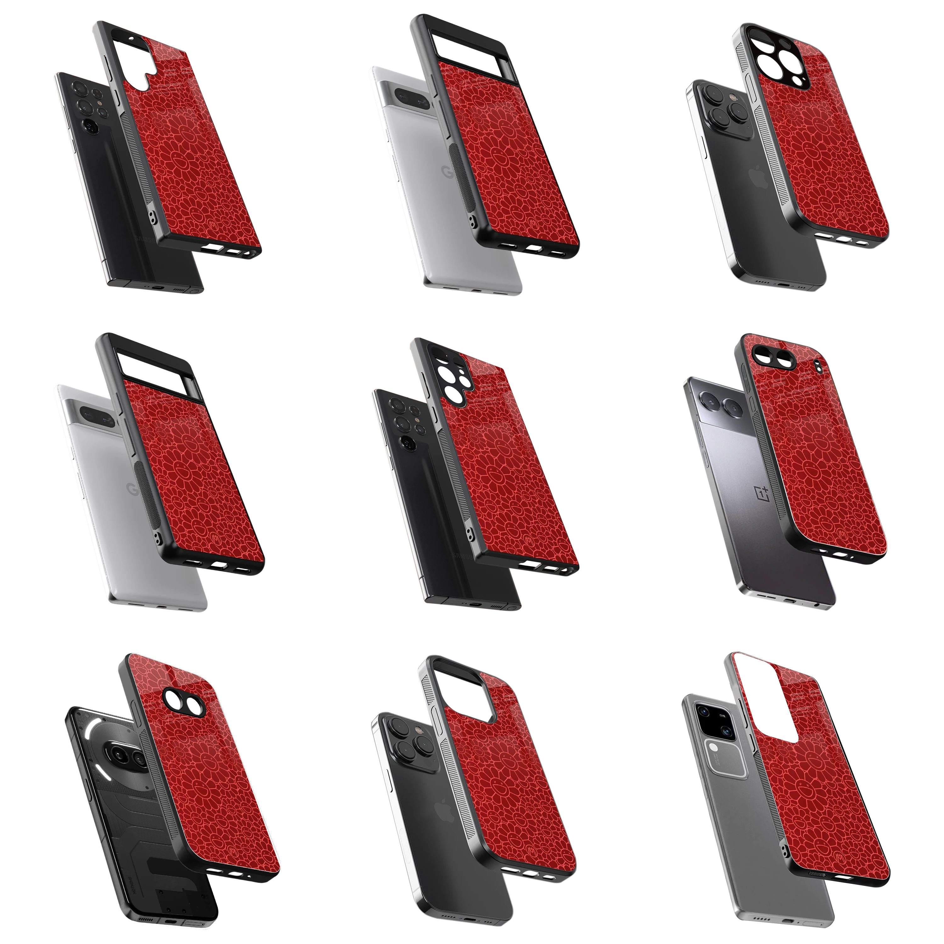 Durable Glass Back Mobile Case for iPhone, Samsung, OnePlus, Google Pixel, Redmi, Vivo, Oppo