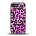 pink leopard fur back phone cover | glass case for iphone 16e