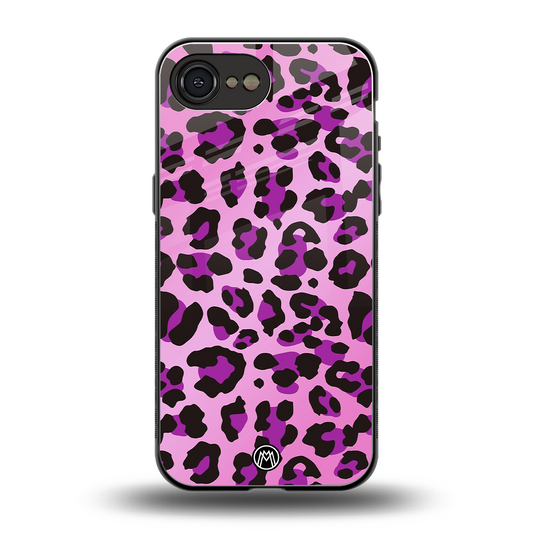 pink leopard fur back phone cover | glass case for iphone 16e