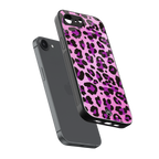 pink leopard fur back phone cover | glass case for iphone 16e