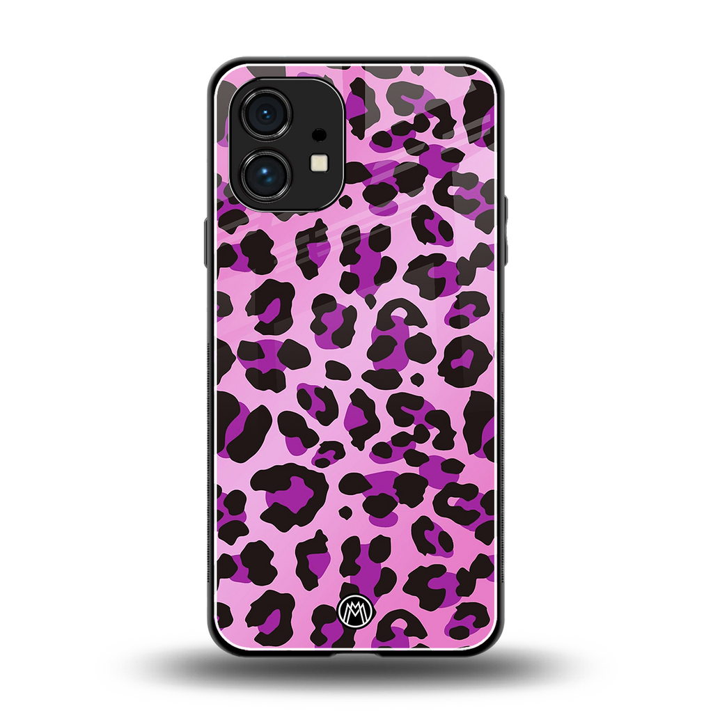 pink leopard fur back phone cover | glass case for nothing phone 1