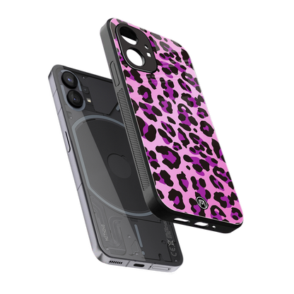pink leopard fur back phone cover | glass case for nothing phone 1