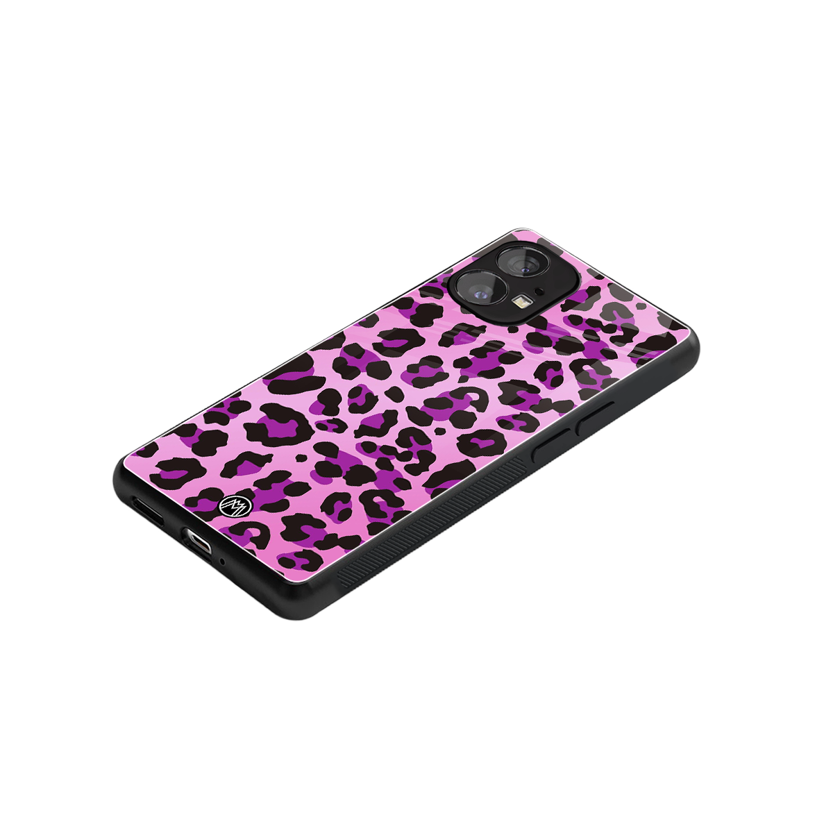 pink leopard fur back phone cover | glass case for nothing phone 1