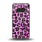 pink leopard fur back phone cover | glass case for nothing phone 2a