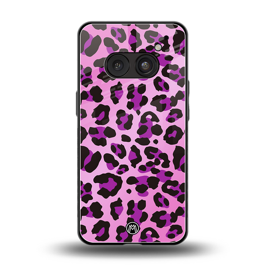 pink leopard fur back phone cover | glass case for nothing phone 2a
