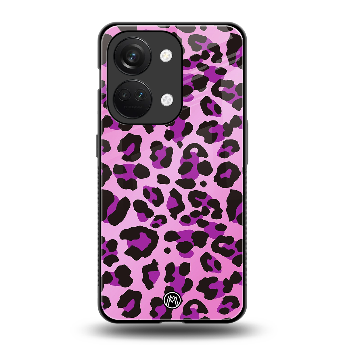 pink leopard fur back phone cover | glass case for oneplus nord 3