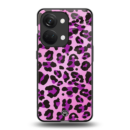 pink leopard fur back phone cover | glass case for oneplus nord 3