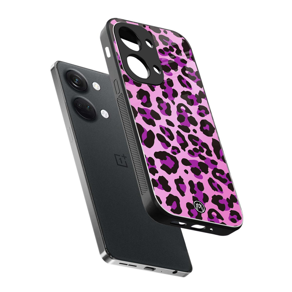 pink leopard fur back phone cover | glass case for oneplus nord 3