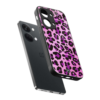 pink leopard fur back phone cover | glass case for oneplus nord 3