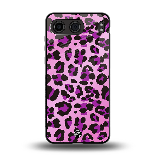 pink leopard fur back phone cover | glass case for oneplus nord 4