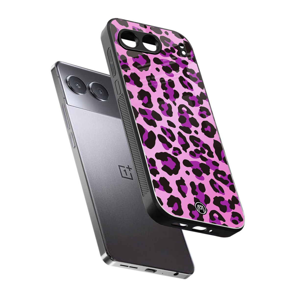 pink leopard fur back phone cover | glass case for oneplus nord 4