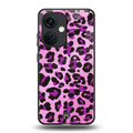 pink leopard fur back phone cover | glass case for oneplus nord ce 3