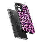 pink leopard fur back phone cover | glass case for oneplus nord ce 3