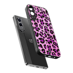 pink leopard fur back phone cover | glass case for oneplus nord ce 4 lite